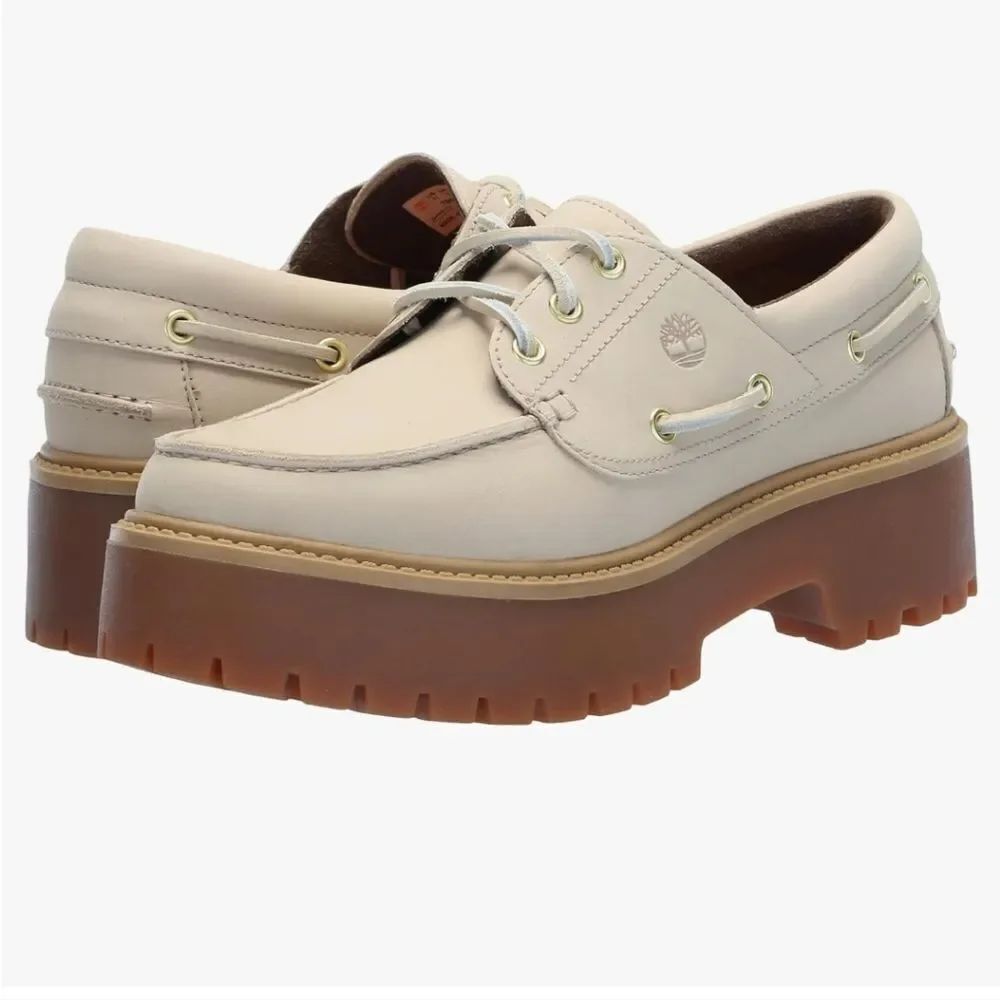 BRAND NEW TIMBERLAND STONE WOMEN'S STREET CHUNKY SOLE LEATHER BOAT SHOES